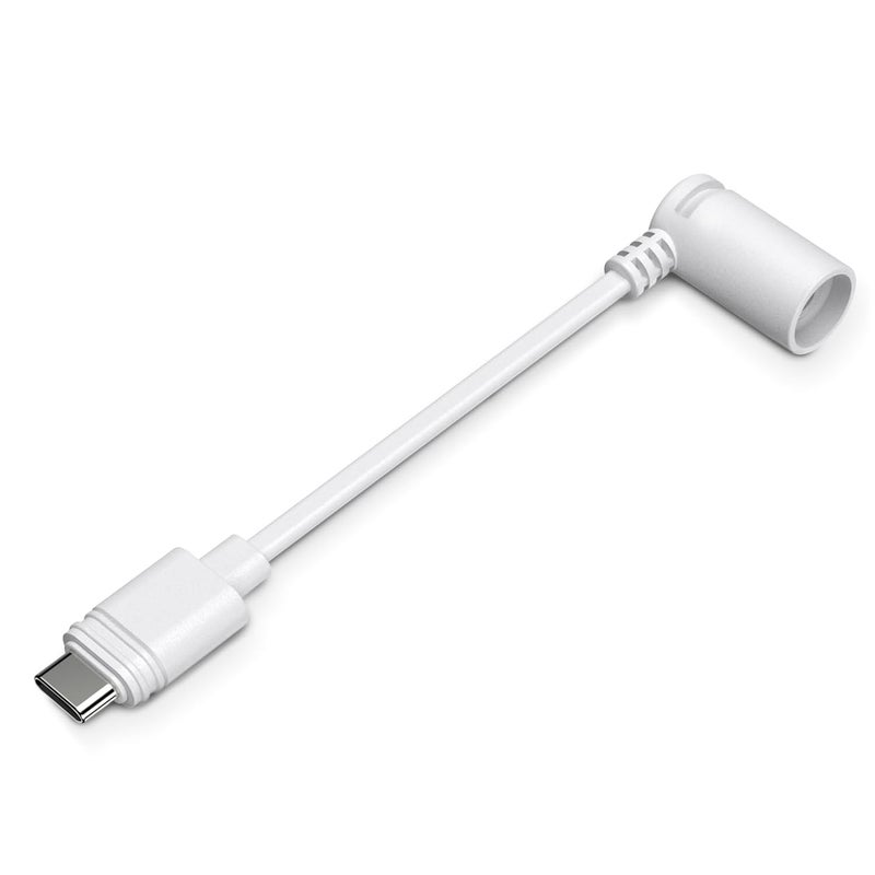 xsdtech White Ring Barrel Plug to USB-C Adapter - Compatible with 1st Gen Solar Panel, Super Solar Panel, Spotlight Cam Plus/Pro, Stick Up Cam Pro - Connect Barrel Plug Solar Panels to USB-C Cameras - Image 1